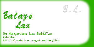 balazs lax business card